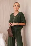 Women's blouse + trousers set - khaki