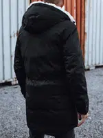 Kurtka zimowa męska parka  z kapturem czarna Dstreet