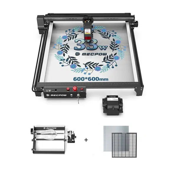 Mecpow X5 Pro 33W Laser + Laser Bed + Rotary Roller