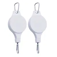 2pcs Retractable Plant Hook Pulley Hanger Pull Down Hanging Basket - White