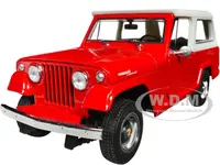 1967 Jeep Jeepster Commando Station Wagon Red with White Top "NEX Models" Series 1/24 Diecast Model Car by Welly