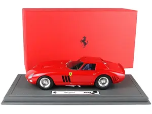 1964 Ferrari 250 GTO Red (Street Version) with DISPLAY CASE Limited Edition to 250 pieces Worldwide 1/18 Model Car by BBR