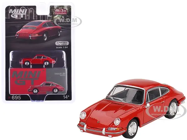 1963 Porsche 901 Signal Red Limited Edition to 4200 pieces Worldwide 1/64 Diecast Model Car by Mini GT