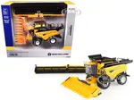 New Holland CR8.90 Combine Yellow with Corn Head and Draper Head "Prestige Collection" 1/64 Diecast Model by ERTL TOMY