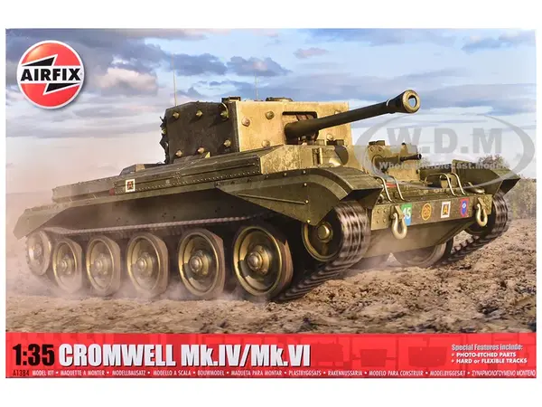 Level 3 Model Kit Cromwell Mk.IV / Mk.VI Cruiser Tank with 2 Scheme Options 1/35 Plastic Model Kit by Airfix