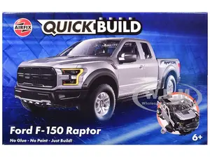 Skill 1 Model Kit Ford F-150 Raptor Pickup Truck Gray Snap Together Snap Together Painted Plastic Model Car Kit by Airfix Quickbuild