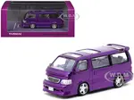 Toyota Hiace Wagon Custom Van RHD (Right Hand Drive) Purple Metallic "Road64" Series 1/64 Diecast Model Car by Tarmac Works