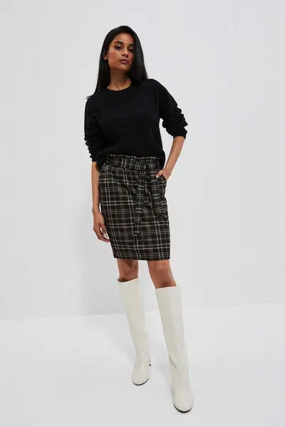 Marisse Plaid Skirt With Tie