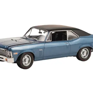 1969 Chevrolet Nova Blue with Black Vinyl Top "The Mod Squad" (1968-1973 TV Series) Limited Edition 1/18 Diecast Model Car by GMP