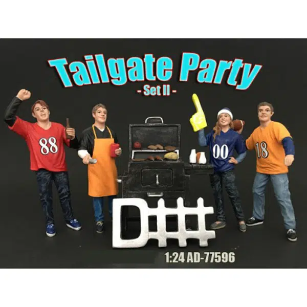 "Tailgate Party" Set II 4 piece Figurine Set for 1/24 Scale Models by American Diorama