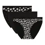 DIM LES POCKETS COTTON SLIP 3x - Women's cotton panties 3 pcs - black - white