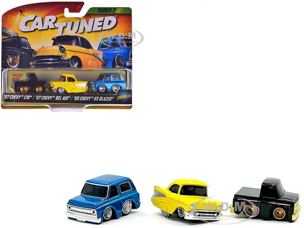 "Lowriders" Series 2 Chevrolet Triple Pack Set of 3 Cars Diecast Model Cars by CarTuned
