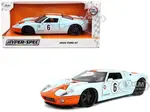 2005 Ford GT 6 "Gulf Oil" Light Blue with Orange Stripes "Hyper-Spec" Series 1/24 Diecast Model Car by Jada
