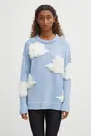 Vlněný svetr Fiorucci Cloud dámský, modrá barva, W02SMKSW335KN05BL02