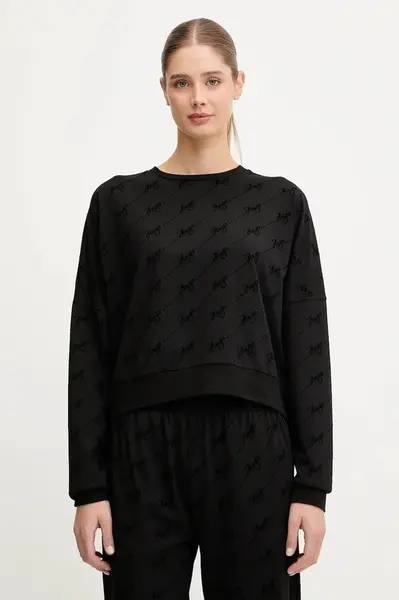 Mikina HUGO dámská, černá barva, vzorovaná, 50545210