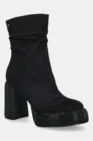 Nízké kozačky GOE dámské, černá barva, na podpatku, SS2N4202 BLACK