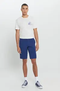 AC&Co / Altınyıldız Classics Men's Indigo Slim Fit Slim Fit Dobby Shorts 100% Cotton Casual Chino Shorts.