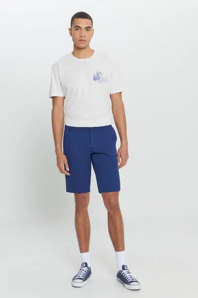AC&Co / Altınyıldız Classics Men's Indigo Slim Fit Slim Fit Dobby Shorts 100% Cotton Casual Chino Shorts.