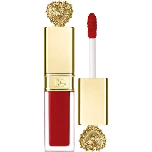 Dolce&Gabbana Flawless Everkiss Liquid Lip Mini matná tekutá rtěnka odstín 405 Devotion - Perfect Vibrant Red 3 ml