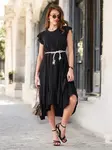 Resti Women's midi dress with ruffles and short sleeves