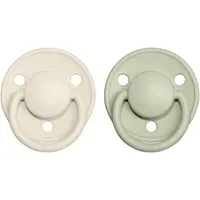 BIBS De Lux Natural Rubber Size 1: 0+ months cumlík Ivory / Sage 2 ks