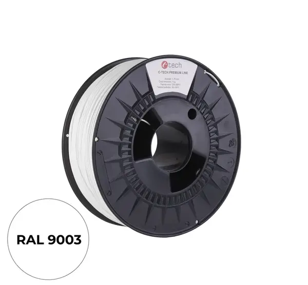 C-Tech 3DF-P-ABS1.75-9003 3D filament, PREMIUM LINE, ABS, 1,75mm, 1000g, Dopravný biely (Traffic white)
