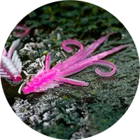 Redbass gumová nástraha nymfa pink/silver uv color - s 53 mm