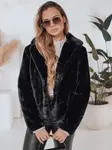 Dámský krátký černý kožich GLAMFLUFFY