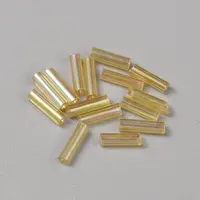 300Pcs Transparent Glass Round Bugle Beads