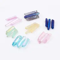 Electroplated Natural Quartz Crystal Graduated Beads Strands