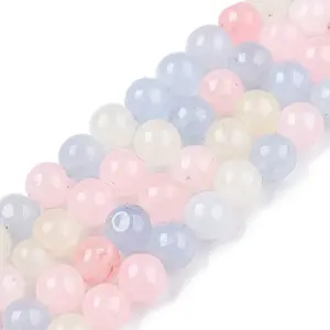 Dyed Natural White Jade Beads Strands