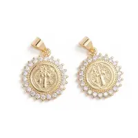 Brass Micro Pave Cubic Zirconia Pendants