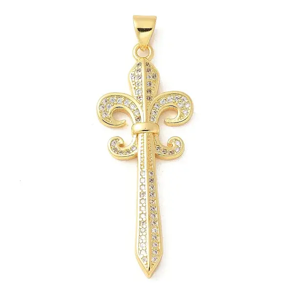 Brass Micro Pave Cubic Zirconia Pendants