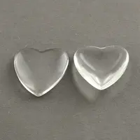 Transparent Glass Heart Cabochons