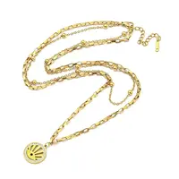 Ion Plating(IP) 201 Stainless Steel & Plastic Pearl Double Layered Necklaces