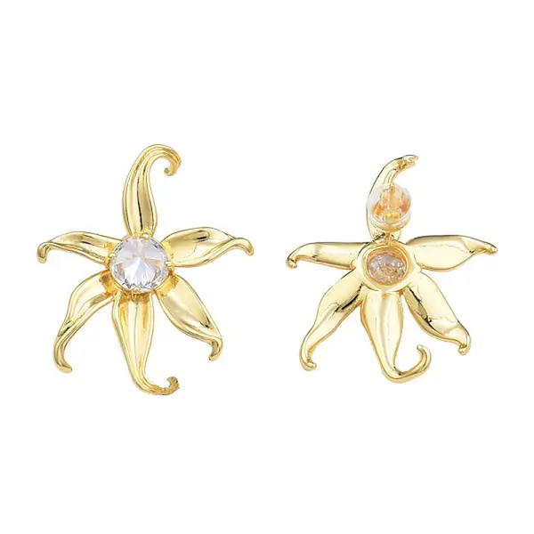 Cubic Zirconia Flower Stud Earrings