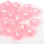 Transparent Acrylic Flower Horizontal Hole Letter Beads