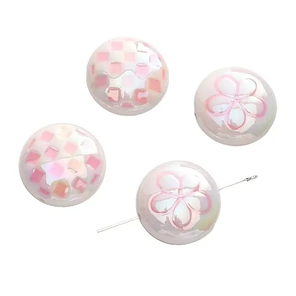 2Pcs UV Platings Acrylic Beads