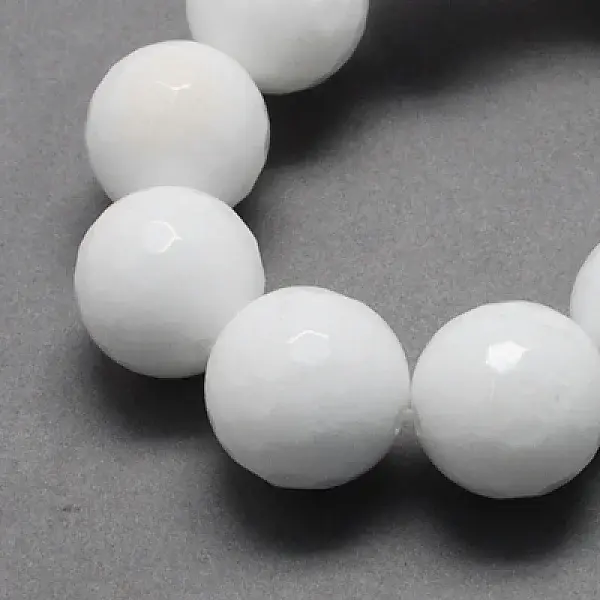 Natural White Jade Bead Strands