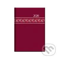 Týždenný diár FOLK 2026 (červený) (12-mesačný, A5, stĺpcový)