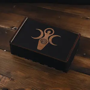 Rectangle Wooden Tarot Storage Box for Divination