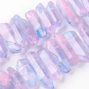 Natural Quartz Crystal Points Beads Strands