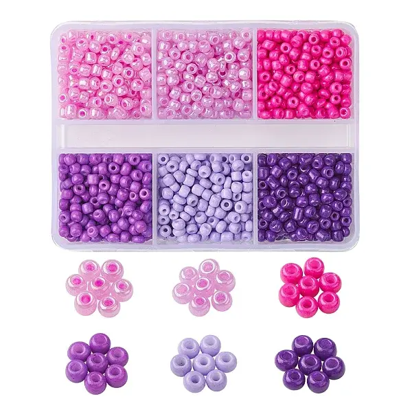 1068Pcs 6 Colors Glass Seed Beads