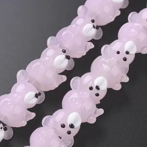 Transparent Handmade Bumpy Lampwork Beads Strands
