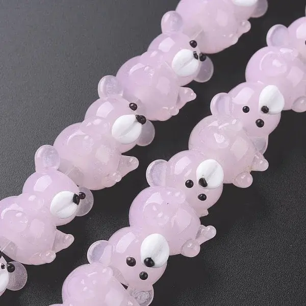 Transparent Handmade Bumpy Lampwork Beads Strands