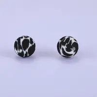 Printed Round Silicone Focal Beads