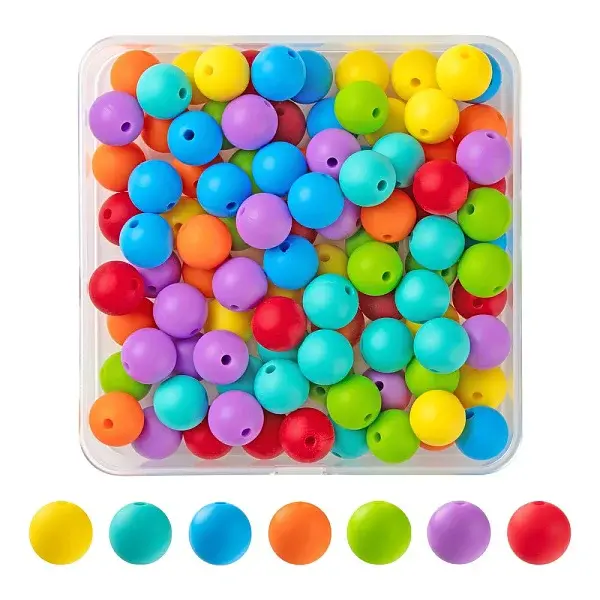 7 Colors Food Grade Eco-Friendly Silicone Beads