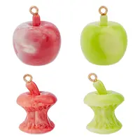 8Pcs 4 Styles Opaque Resin Pendants