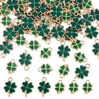 100Pcs 2 Styles Alloy Enamel Pendants