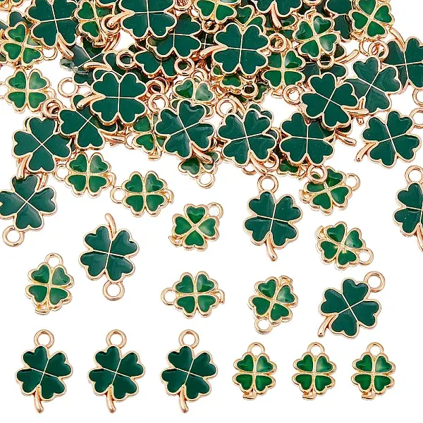 100Pcs 2 Styles Alloy Enamel Pendants
